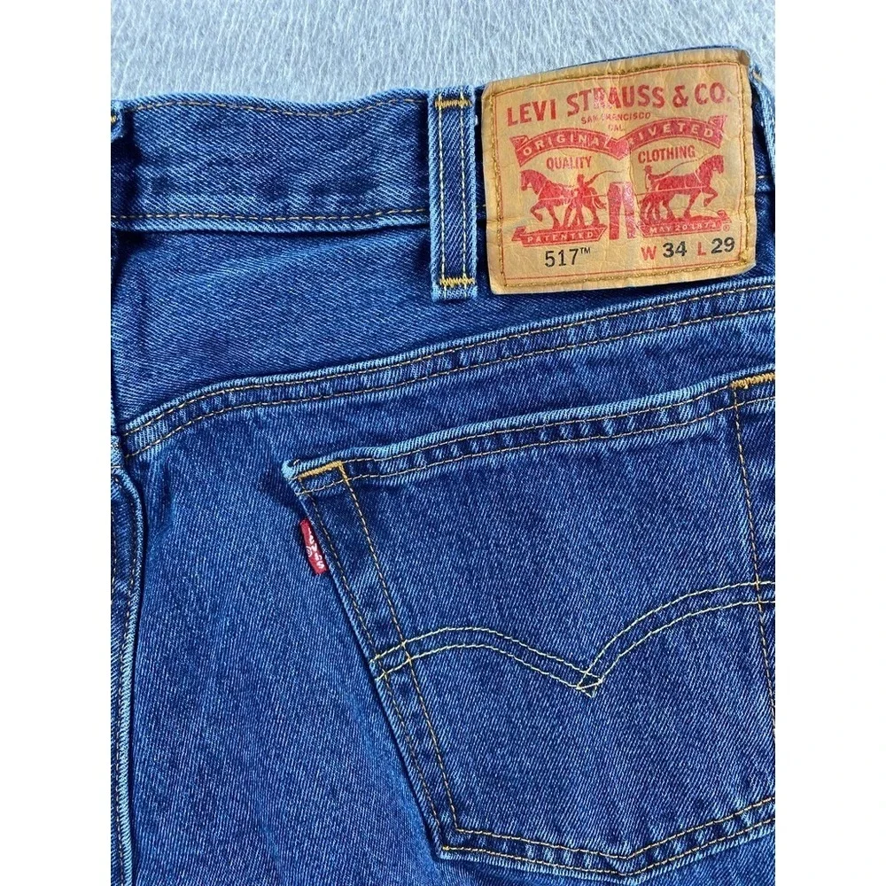 Levis 517 Jeans Men 34x29 (Fits 31x28) Boot Cut Denim Cowboy Western 100% Cotton